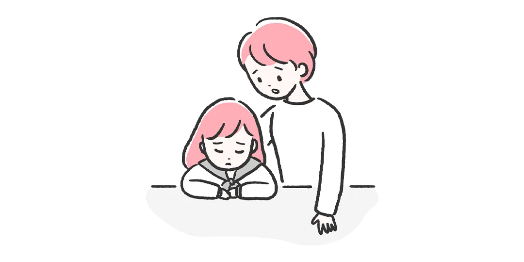 未成年と保護者で話すイメージイラスト