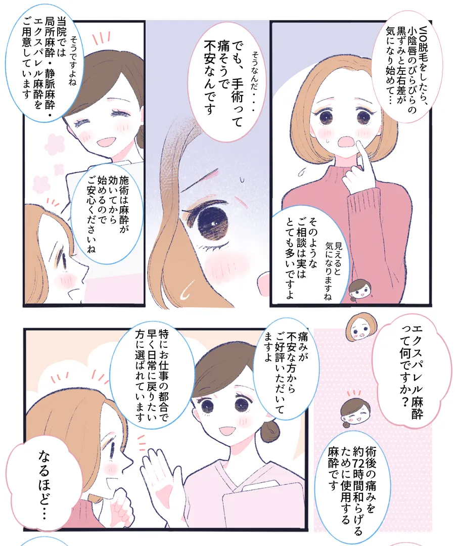 婦人科形成(小陰唇縮小術)に関する漫画1|ひよりレディースクリニック福岡博多